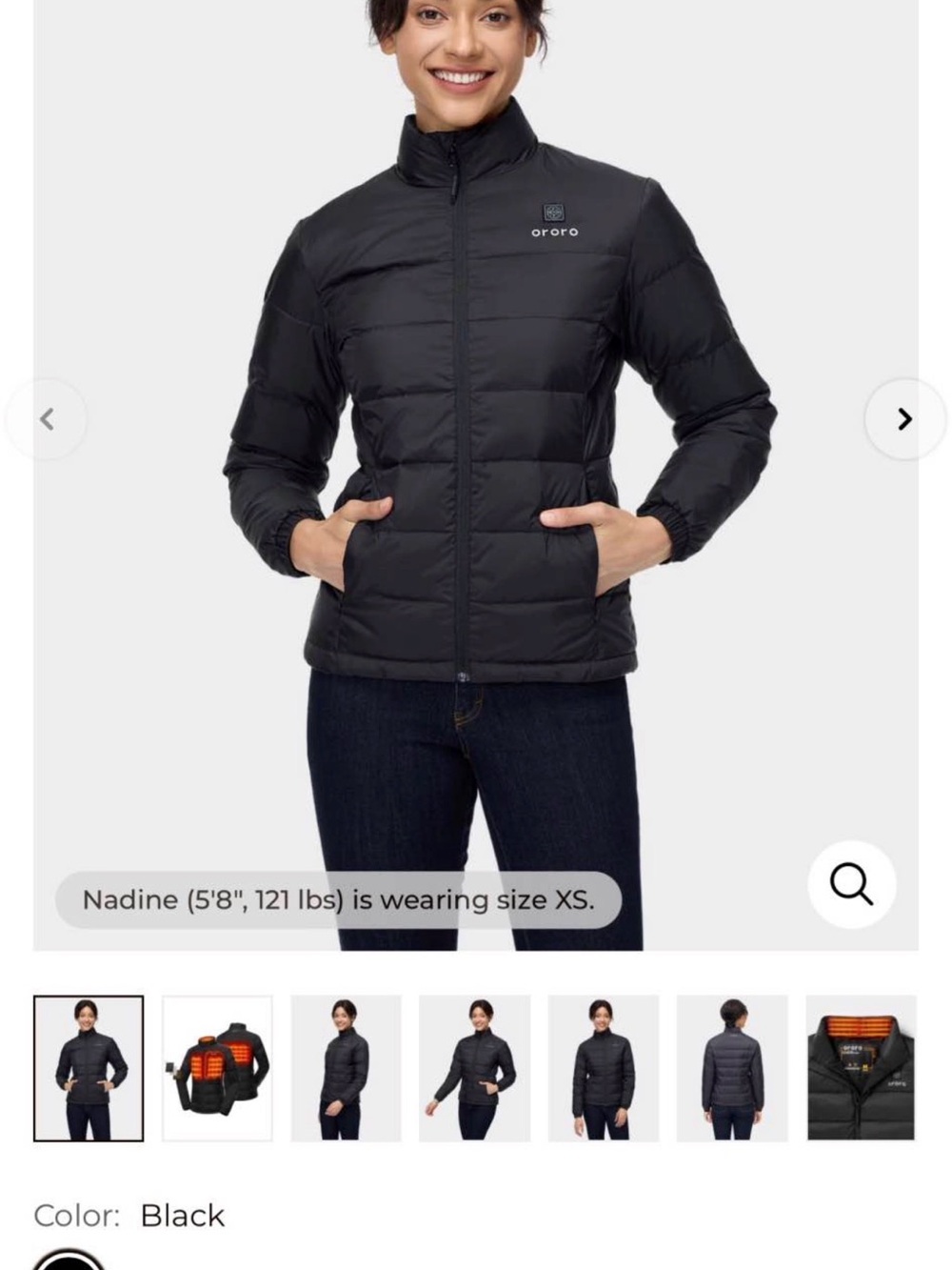 Ororo Women’s Black Packable Insulated Puffer Jacket